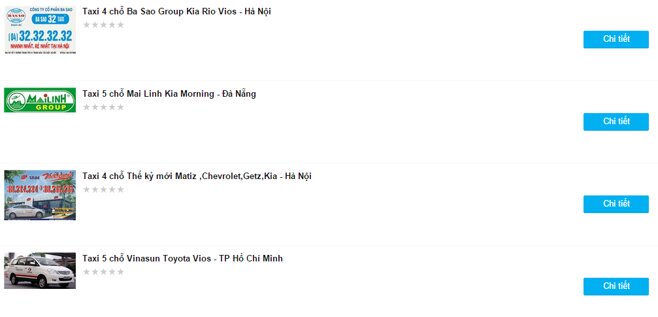 Websosanh.vn cung cấp tất cả thông tin về giá, loại xe taxi