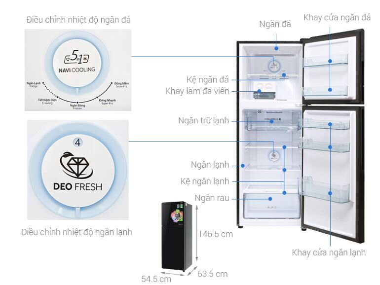 Tủ lạnh Aqua Inverter 235 lít AQR-IG248EN (GB) - Giá tham khảo 6.700.000 VNĐ