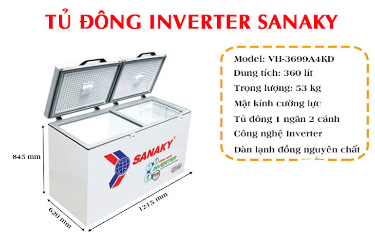 Tủ đông inverter Sanaky VH-3699A4KD