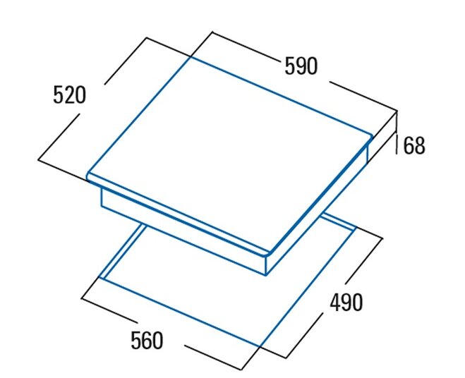 Bếp từ âm 3 vùng nấu Cata ISB 6130 BK