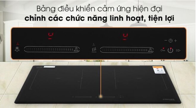 Bếp từ Kocher dib4-888 có mặt bếp có khả năng chịu nhiệt tốt và dễ dàng vệ sinh bằng kính Ceramic – Eurokera.