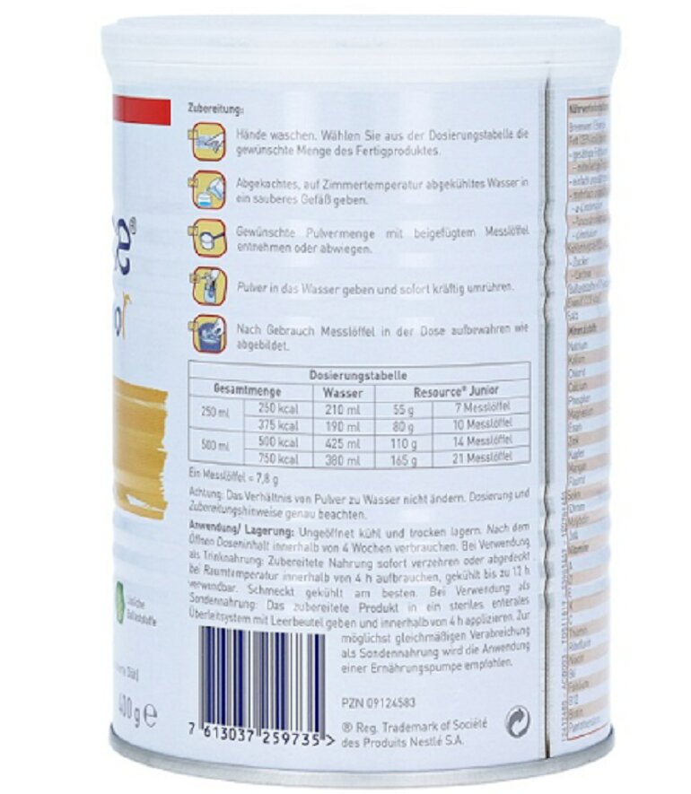 Review sữa béo Đức Resource Junior 400g chi tiết