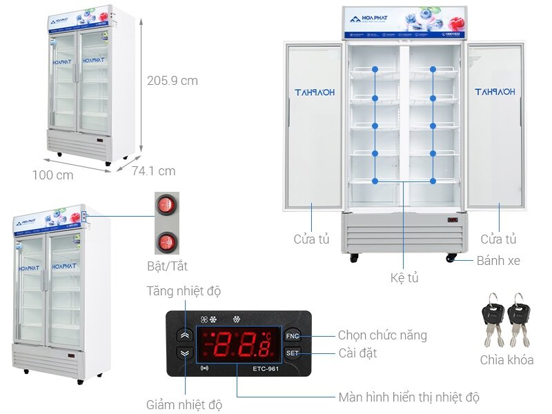 8 Lý do nên chọn tủ mát Hòa Phát Inverter 2 cánh 812 Lít HSR D8812