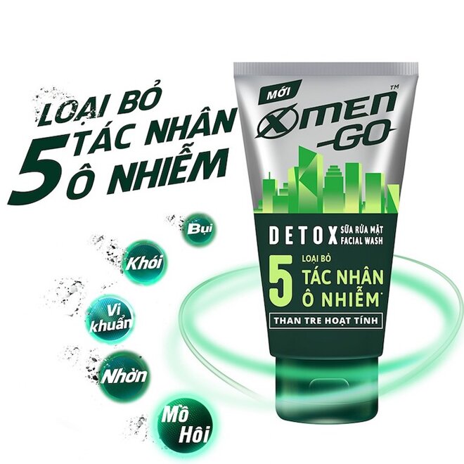 Sữa rửa mặt X-men Go Detox Than Tre Hoạt Tính