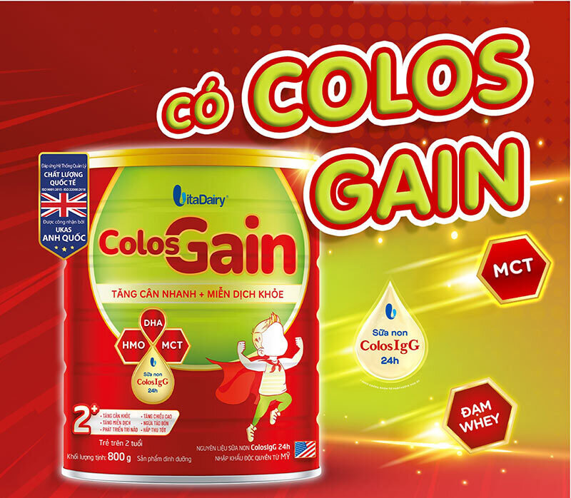 Sữa Colos gain giúp bé tăng cân hiệu quả