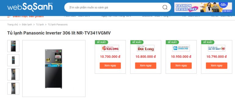 Giá tủ lạnh Panasonic NR-TV341VGMV bao nhiêu tiền?