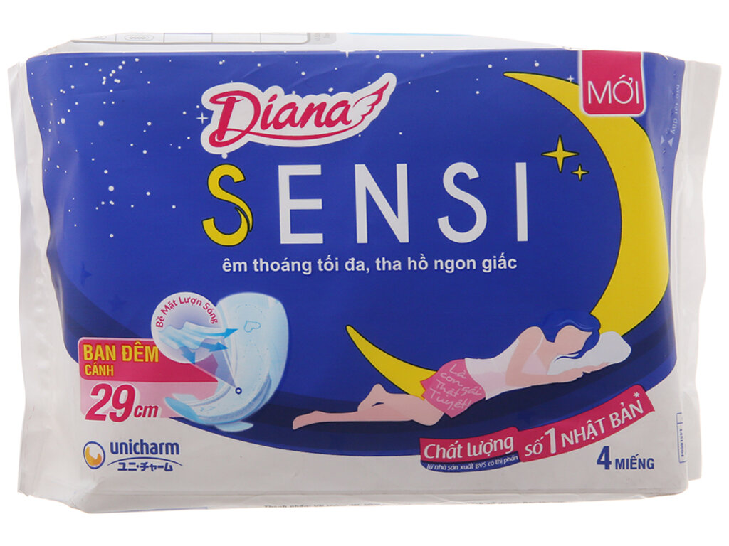 Băng vệ sinh ban đêm Diana Sensi Night 29cm