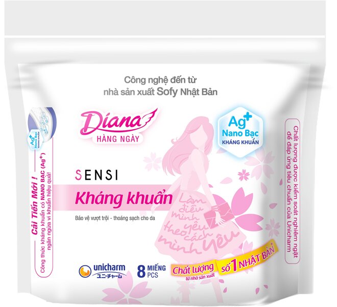 Băng vệ sinh hàng ngày Diana Daily lõi bông kháng khuẩn 