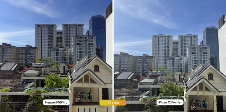 iPhone 12 Pro Max và Huawei P50 Pro