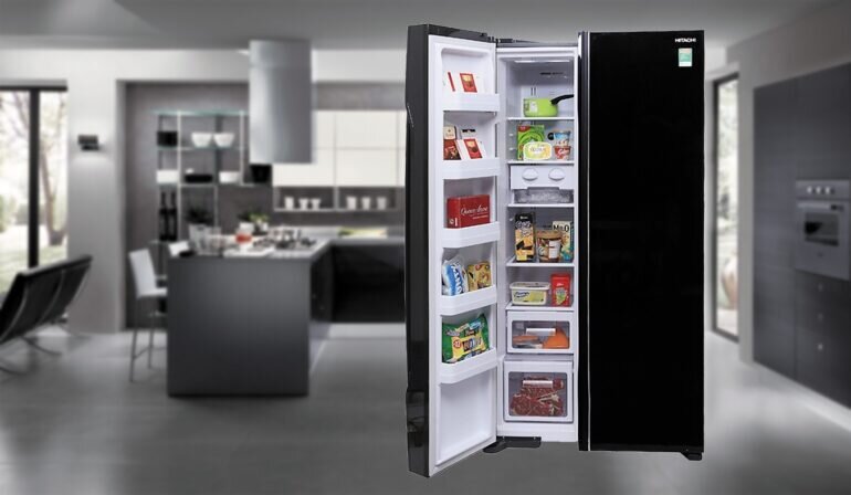 Tủ lạnh SBS Hitachi Inverter 605L R-FS800PGV2 (GBK) là tủ lạnh ngăn đá dưới