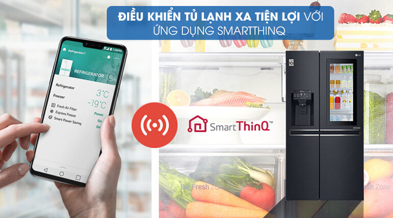Dễ dàng điều khiển tủ lạnh LG GR-X257MC qua ứng dụng Smart ThinQ 