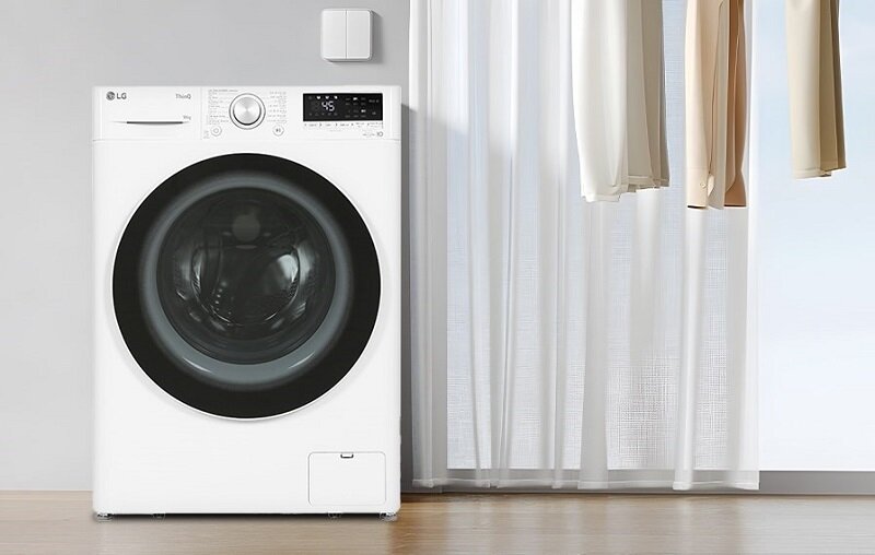 Máy giặt LG Inverter 10kg FV1410S4W1 sở hữu vẻ ngoài màu trắng thanh lịch cùng các công nghệ tân tiến