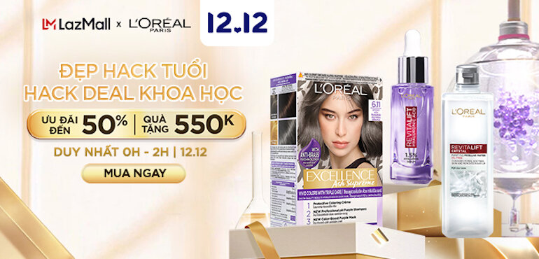 L'Oreal Paris Official Store mang đến cho các bạn nhiều ưu đãi lớn giảm đến 50%