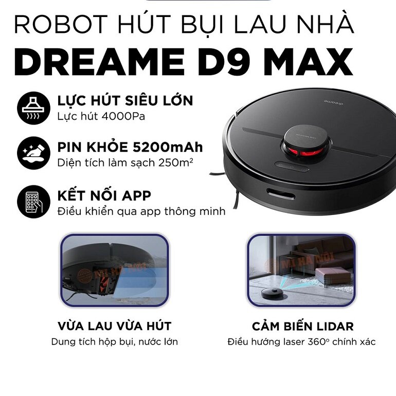 Đánh giá robot hút bụi lau nhà Xiaomi Dreame D9 Max