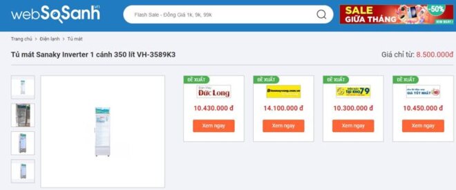 Tủ mát Sanaky VH-3589K3 giá bao nhiêu tiền?