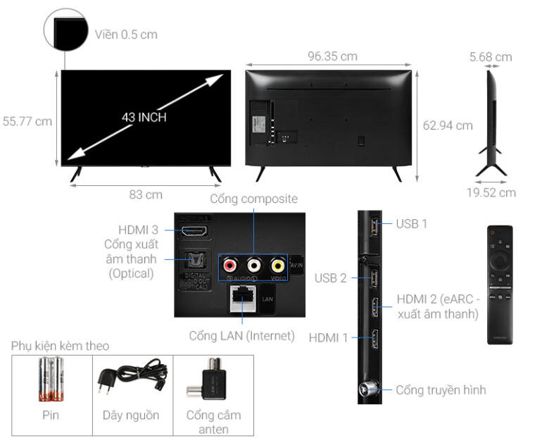Các tính năng đa dụng của tivi Samsung QA43Q60T