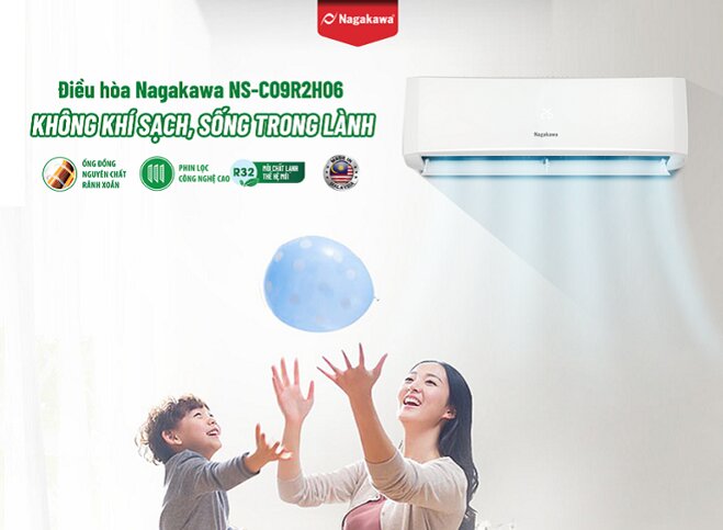 Điều hòa Nagakawa 9000BTU 1 chiều NS-C09R2H06 