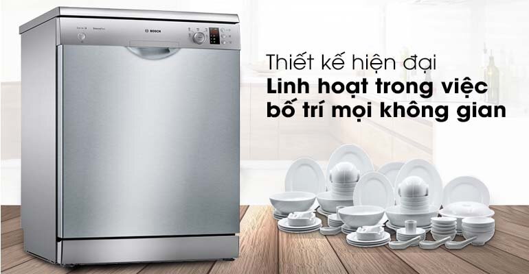 Máy độc lập có thể đặt ở bất kỳ vị trí nào trong không gian bếp Máy rửa bát độc lập