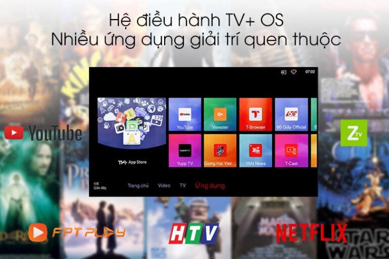 Tivi TCL trang bị hệ điều hành TV + OS với kho ứng dụng phong phú, hiện đại