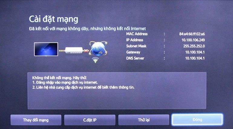 Cách xử lý smart tivi Samsung không kết nối được mạng internet