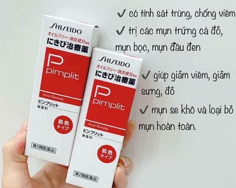 Kem trị mụn Pimplit có kết cấu không quá đặc nhưng cũng không quá lỏng.