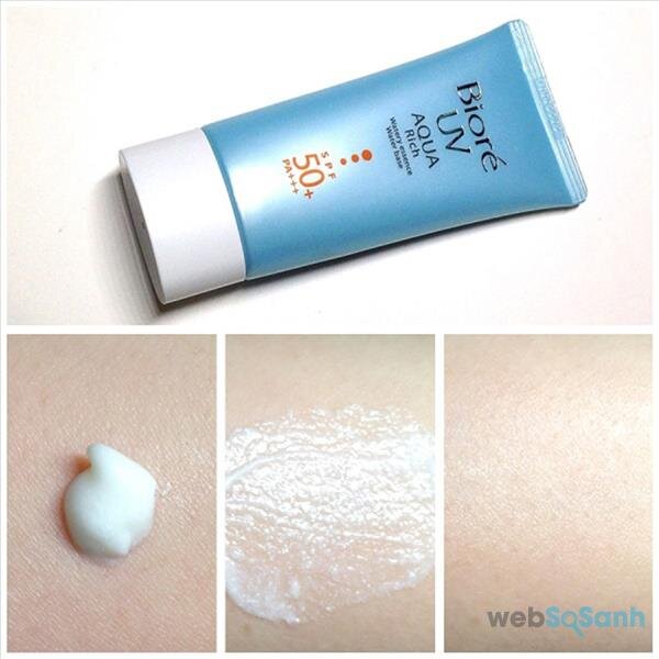 review kem chống nắng Biore UV aqua rich watery essence