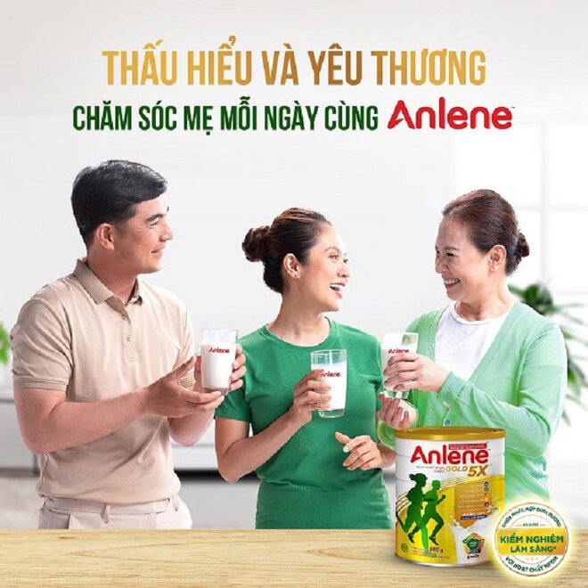 Sữa Anlene Gold 5X 800g phù hợp với người trung niên, lớn tuổi