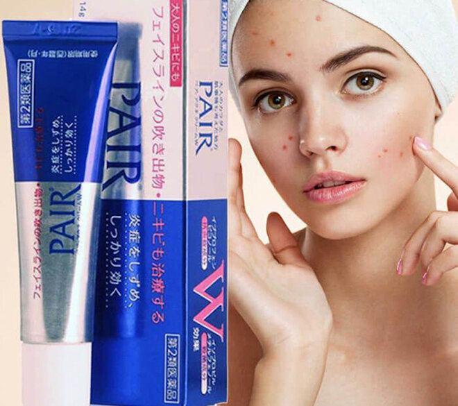 Kem trị mụn trứng cá Pair Acne W Cream Nhật Bản