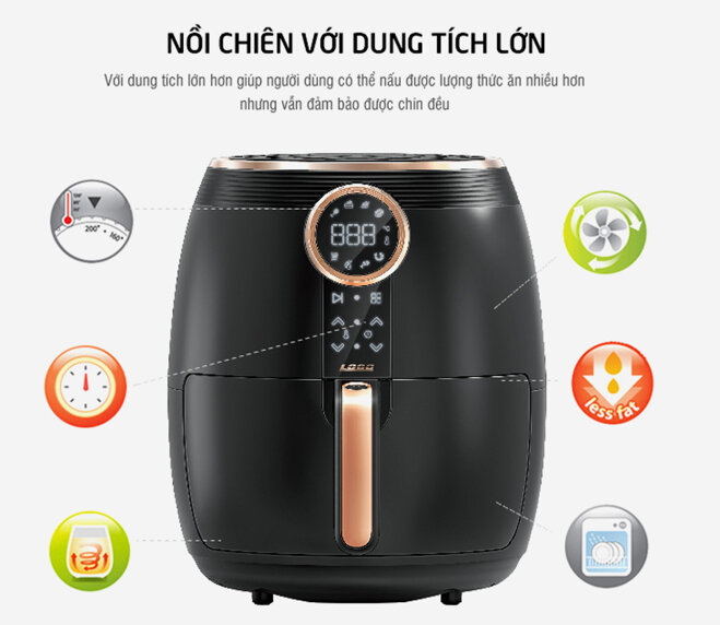 Đánh giá nồi chiên không dầu Lock&Lock EJF376BLK.