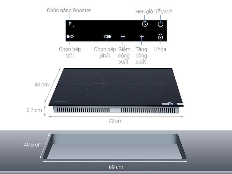 Bếp từ đôi Malloca MH-7320I