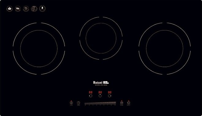 Bếp từ âm 3 vùng nấu Batani EG-389M có bảng điều khiển cảm ứng dễ sử dụng