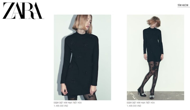 Mua hàng trực tuyến các sản phẩm của Zara Việt Nam trên website www.zara.com