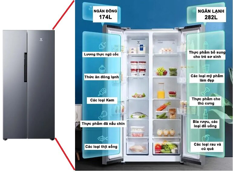 Hình ảnh tủ lạnh Xiaomi Viomi 456l BCD-456WMSD