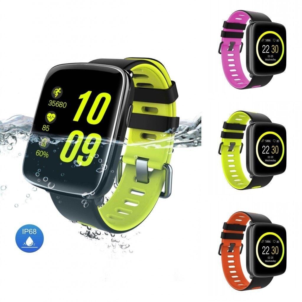 Smartwatch Kingwear dây đen vàng