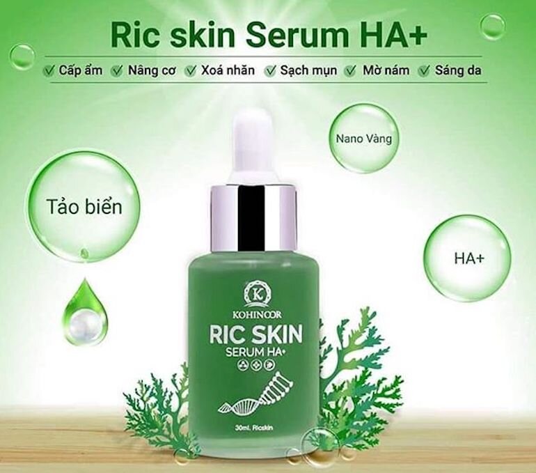 Serum Ric Skin giúp hỗ trợ xóa mờ các vết nám và tàn nhang ở trên da.