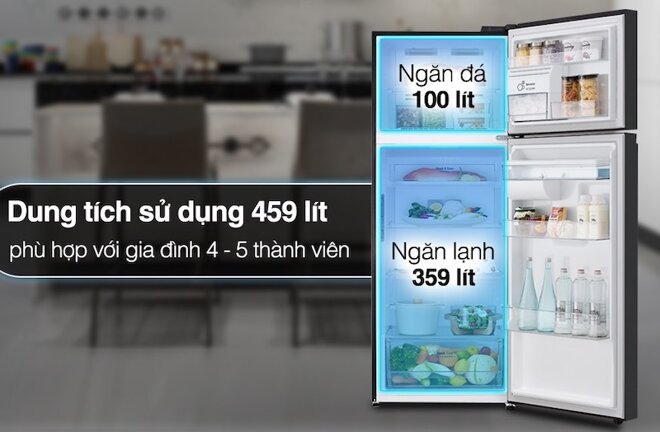 Tủ lạnh LG Inverter 459 lít LTD46BLMA thiết kế sang trọng, tối giản nhưng tinh tế