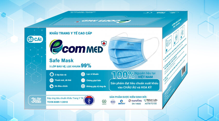 Khẩu trang Ecom Med Safe Mask Kháng Khuẩn