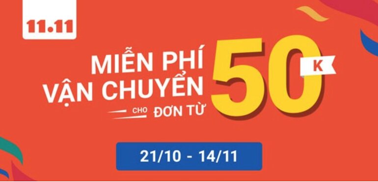 Shopee khuyến mãi 11/11 – Siêu sale Freeship