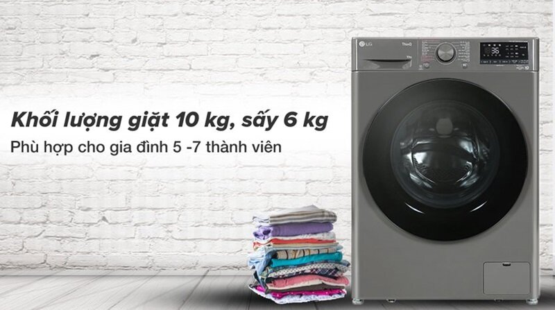 Điểm nổi bật của máy giặt sấy LG inverter 10 kg FV1410D4M1