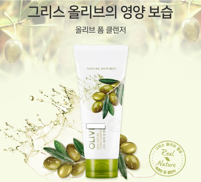 Sữa rửa mặt Olive Real Nature Olive Foam Cleanser