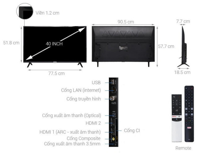 Trải nghiệm tiện ích 4.0 cùng Android Tivi TCL 40 inch 40S6500 