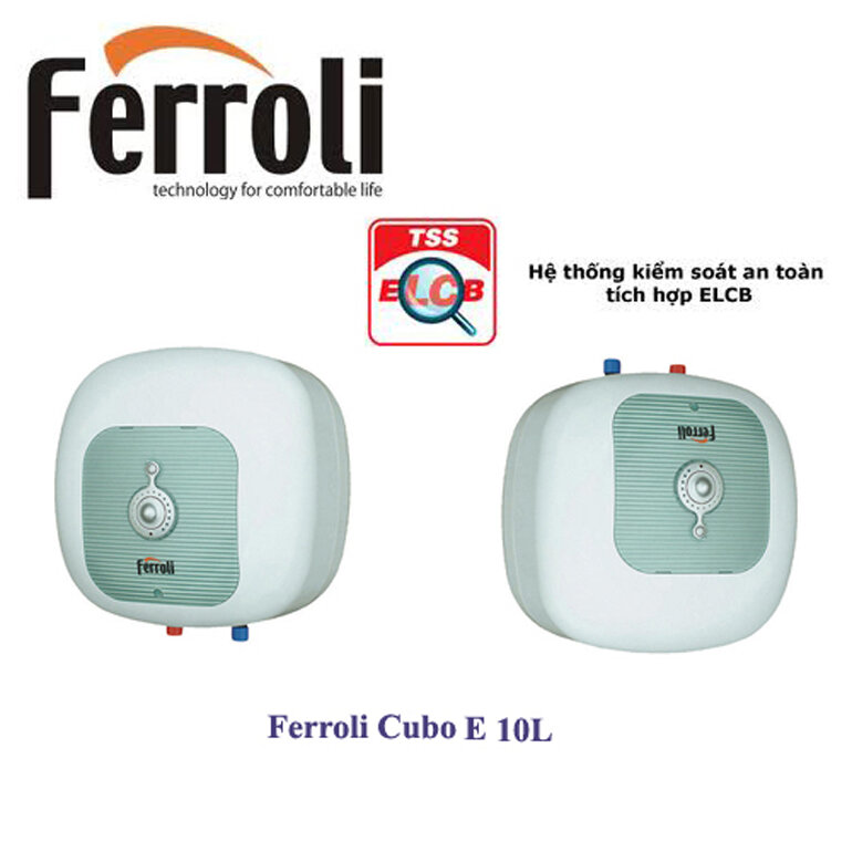 Bình nóng lạnh mini Ferroli 10 lít cho phòng tắm diện tích nhỏ