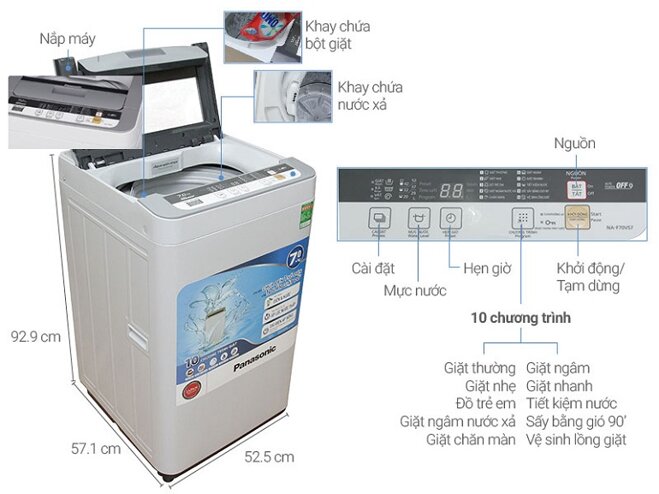 máy giặt panasonic 7kg