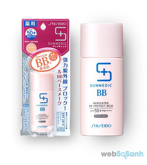 Review kem chống nắng trang điểm Shiseido Sunmedic BB spf50 PA++++