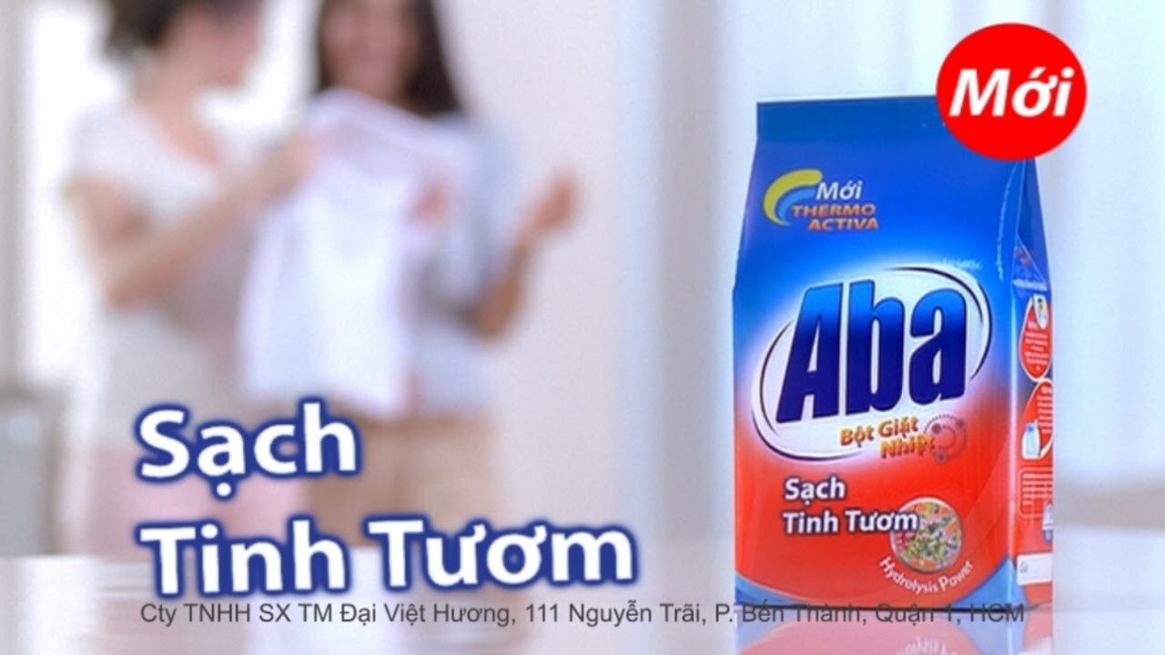 Aba Sạch tinh tươm với công thức thủy phân nước giúp vết bẩn được đánh bay dễ dàng hơn