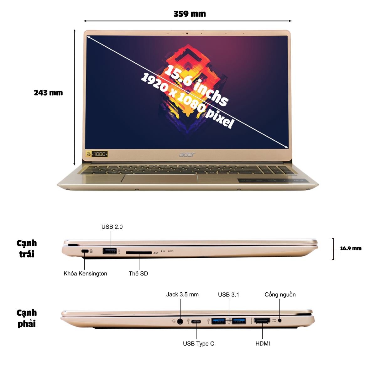 Laptop Acer Swift 3 SF315-52-50T9 