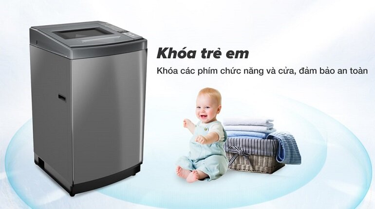 Tính năng khóa trẻ em giúp an toàn khi giặt