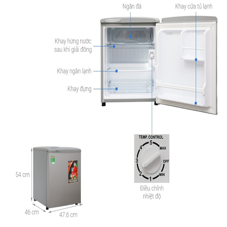 Tủ lạnh AQua 55ER/SH - 50 Lít