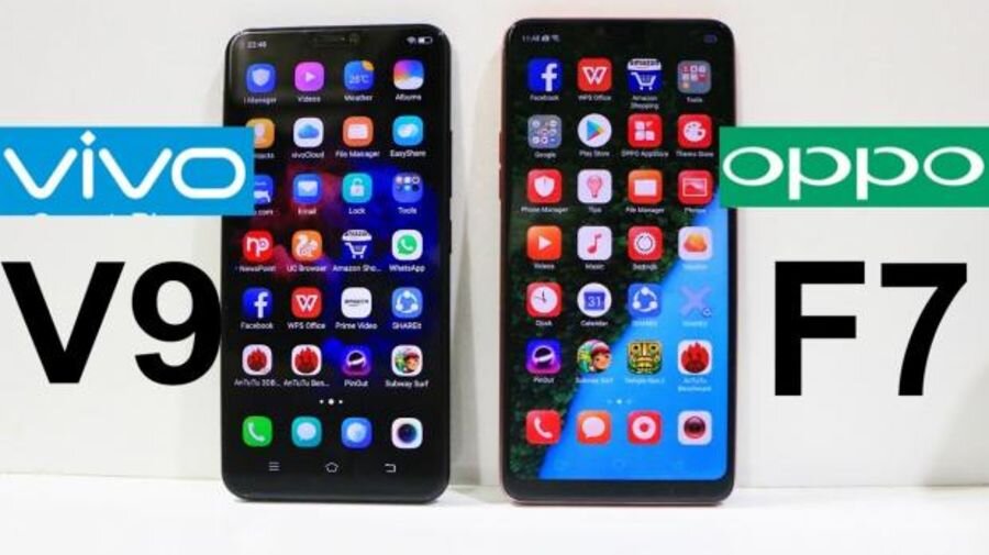 Màn hình hiển thị của Vivo V9 và Oppo F7