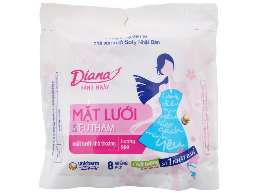 Băng vệ sinh hàng ngày Diana Daily hương spa mặt lưới